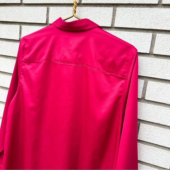 Chico’s Pink Wrinkle Resistant Sateen Tunic Button Down Cotton Shirt Large 2 - Picture 3 of 12